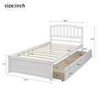 Letto a piattaforma singolo dal design elegante con due cassetti e testiera