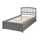 Letto a piattaforma singolo dal design elegante con due cassetti e testiera