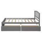 Letto a piattaforma singolo dal design elegante con due cassetti e testiera