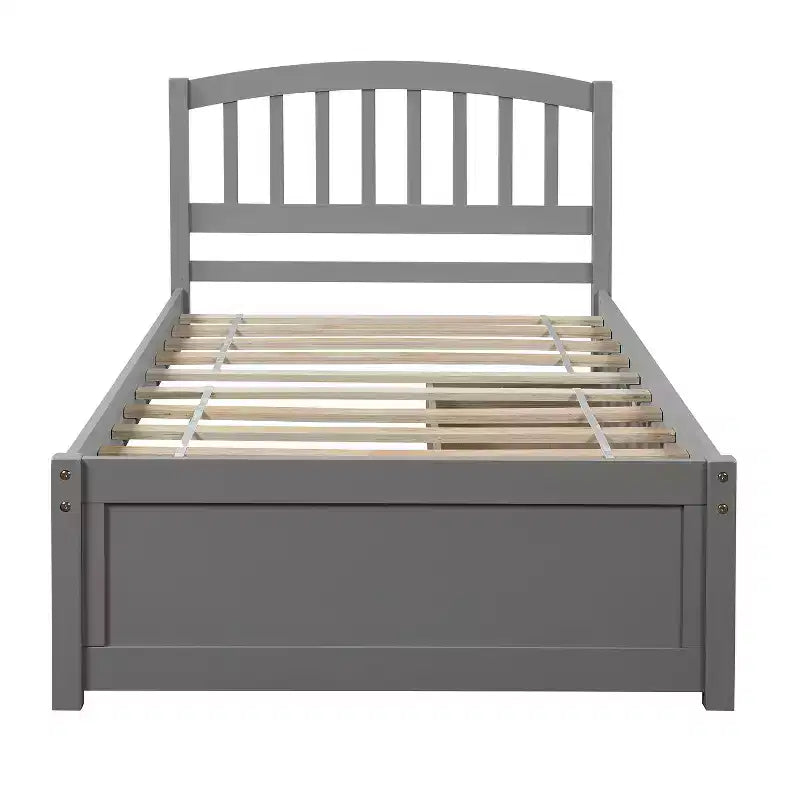 Letto a piattaforma singolo dal design elegante con due cassetti e testiera