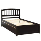 Letto a piattaforma singolo dal design elegante con due cassetti e testiera