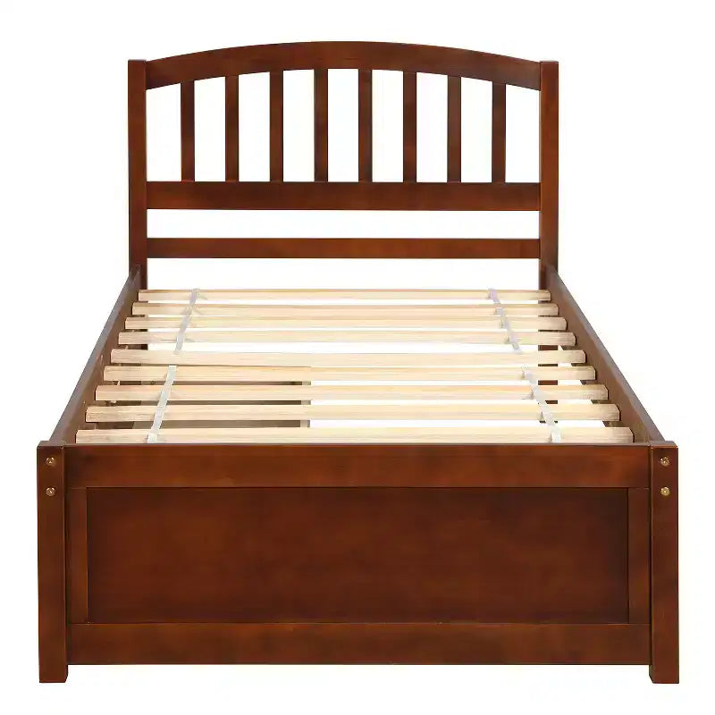 Letto a piattaforma singolo dal design elegante con due cassetti e testiera