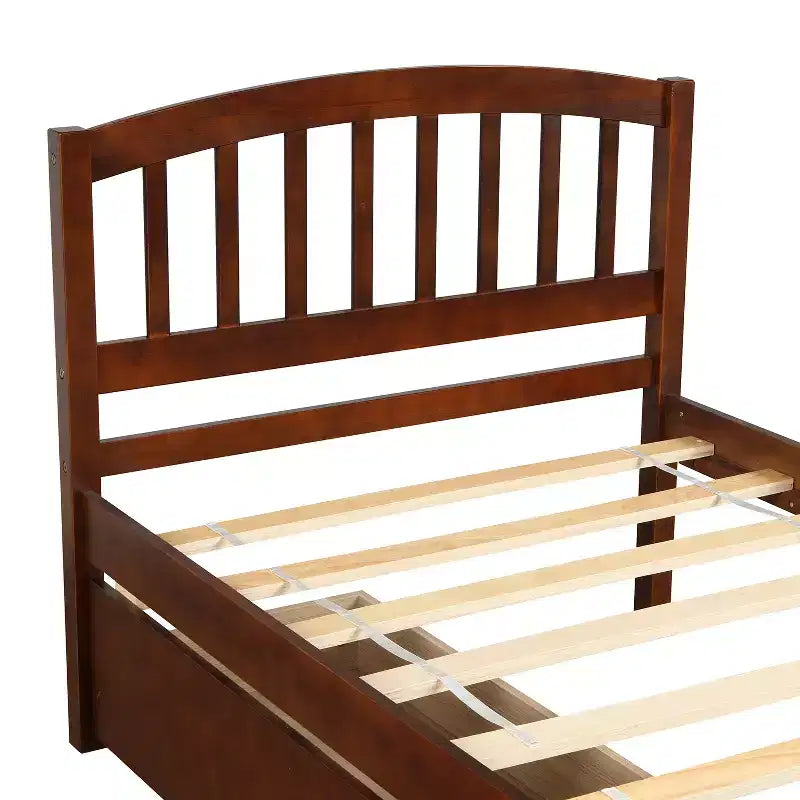 Letto a piattaforma singolo dal design elegante con due cassetti e testiera