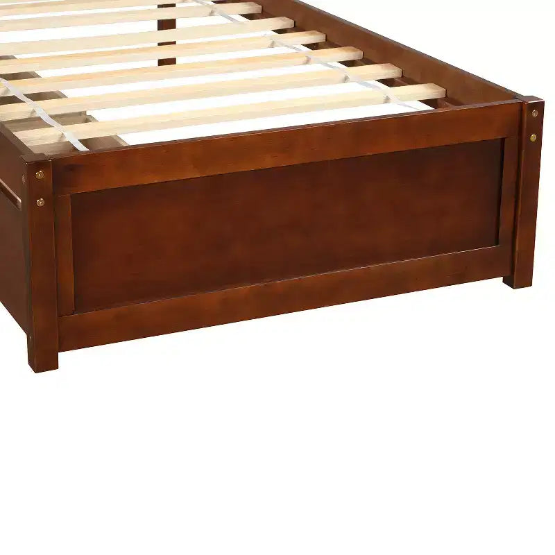 Letto a piattaforma singolo dal design elegante con due cassetti e testiera