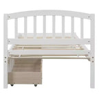 Letto a piattaforma singolo dal design elegante con due cassetti e testiera