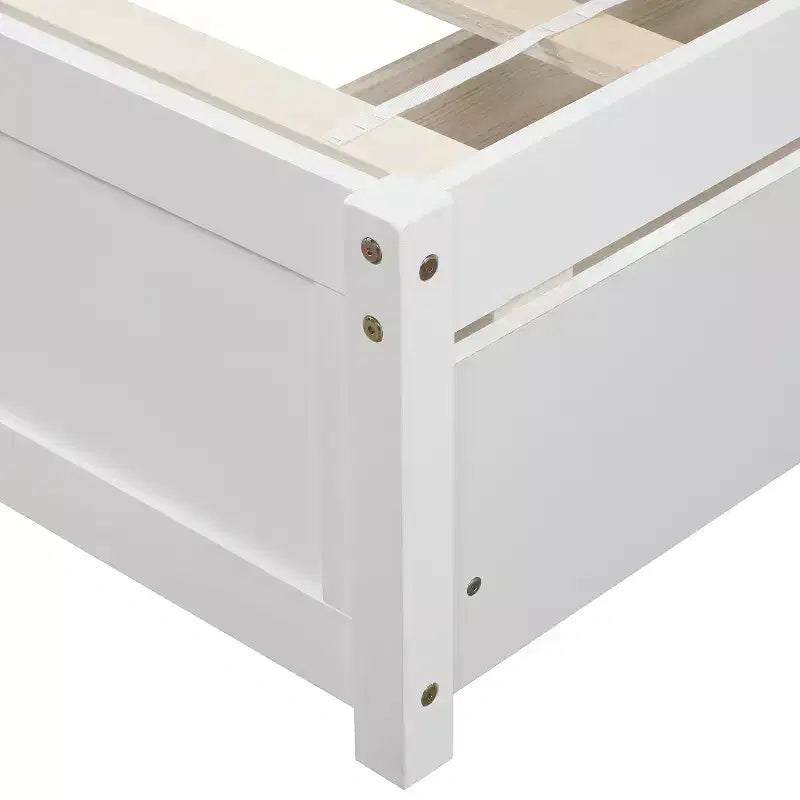 Letto a piattaforma singolo dal design elegante con due cassetti e testiera