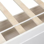 Letto a piattaforma singolo dal design elegante con due cassetti e testiera