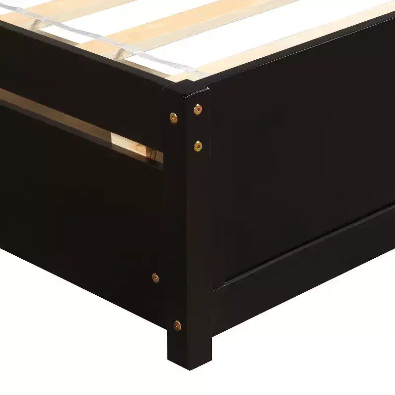 Letto a piattaforma singolo dal design elegante con due cassetti e testiera