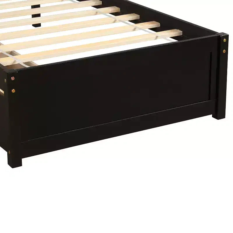Letto a piattaforma singolo dal design elegante con due cassetti e testiera