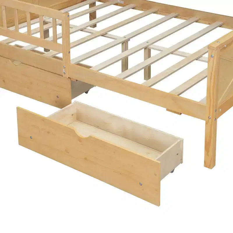 Letti a piattaforma in legno a grandezza naturale con LED