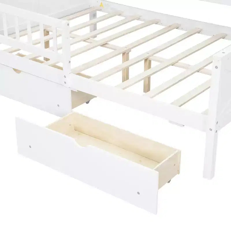 Letti a piattaforma in legno a grandezza naturale con LED