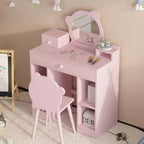 Set Trucco e Sedia da Principessa 2 in 1 con Contenitore - Toilette Giocattolo per Bambine - Rosa
