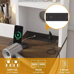Toeletta con Grande Specchio Illuminato a LED a 3 Modalità, Comodino in Legno per Camera da Letto con Presa di Corrente, Cassetti, Sgabello Contenitore, Rosa