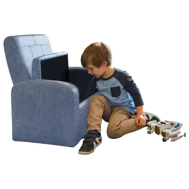 Comodo divano-sedia per bambini Simpatica sedia per bambini piccoli con contenitore per giocattoli per maschi e femmine Nero