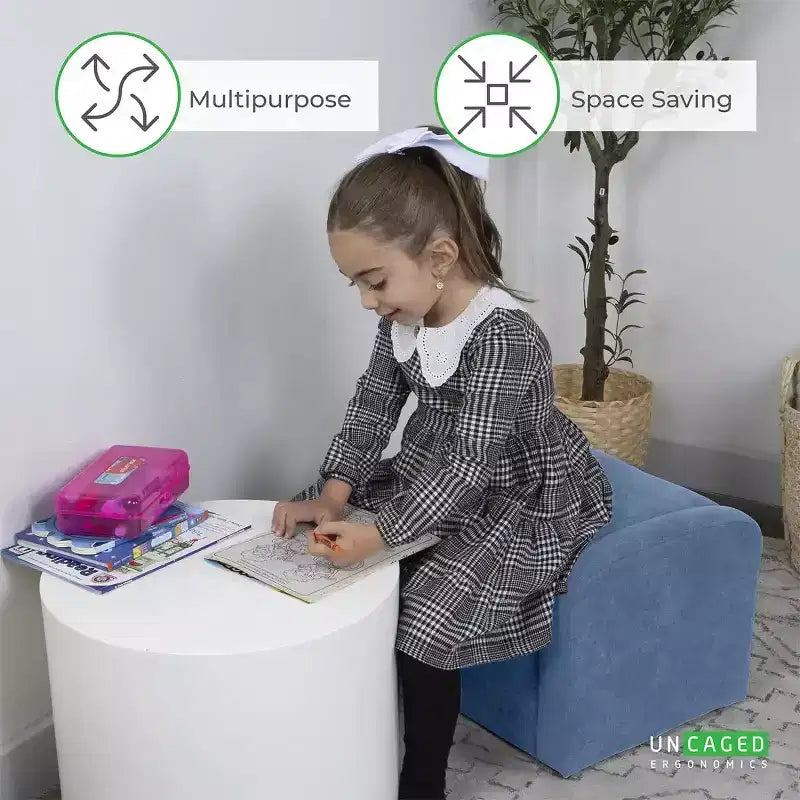 Comodo divano-sedia per bambini Simpatica sedia per bambini piccoli con contenitore per giocattoli per maschi e femmine Nero