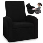 Comodo divano-sedia per bambini Simpatica sedia per bambini piccoli con contenitore per giocattoli per maschi e femmine Nero