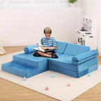 Divano Modulare per Bambini 13 Pezzi, Divano per Bambini per Ragazzi e Ragazze Creativi, Divano Gioco Modulare Convertibile per Bambini, Divano per Bambini per Sala Giochi, 56.7x28.35