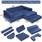 Divano Modulare per Bambini 13 Pezzi, Divano per Bambini per Ragazzi e Ragazze Creativi, Divano Gioco Modulare Convertibile per Bambini, Divano per Bambini per Sala Giochi, 56.7x28.35