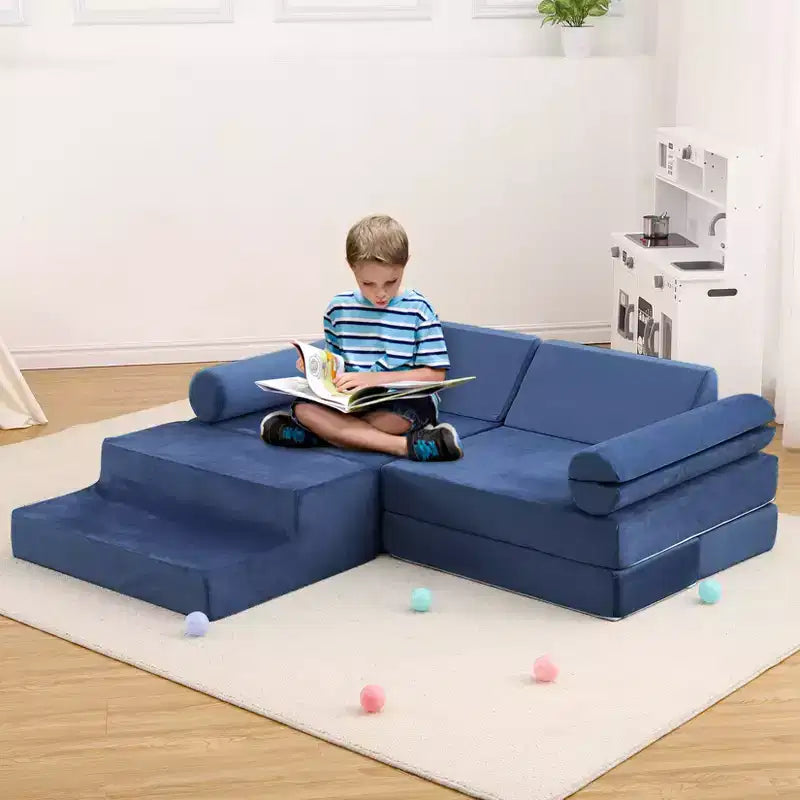 Divano Modulare per Bambini 13 Pezzi, Divano per Bambini per Ragazzi e Ragazze Creativi, Divano Gioco Modulare Convertibile per Bambini, Divano per Bambini per Sala Giochi, 56.7x28.35