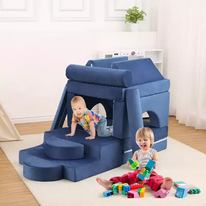 Divano Modulare per Bambini 13 Pezzi, Divano per Bambini per Ragazzi e Ragazze Creativi, Divano Gioco Modulare Convertibile per Bambini, Divano per Bambini per Sala Giochi, 56.7x28.35