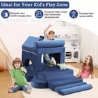 Divano Modulare per Bambini 13 Pezzi, Divano per Bambini per Ragazzi e Ragazze Creativi, Divano Gioco Modulare Convertibile per Bambini, Divano per Bambini per Sala Giochi, 56.7x28.35