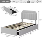 Struttura letto matrimoniale/una piazza e mezza/queen size con testiera contenitore, struttura letto per ragazze con 2 cassetti, letto a piattaforma imbottito in bouclé con libreria