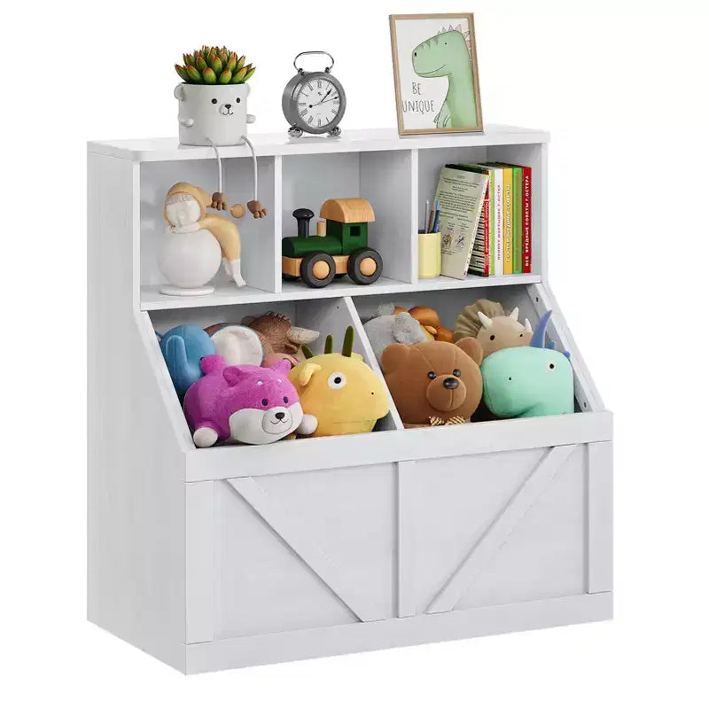 Libreria e contenitore per giocattoli per bambini, organizer per giocattoli per bambini, mobile contenitore per giocattoli con ripiano per giocattoli, libreria e contenitore per giocattoli per bambini piccoli