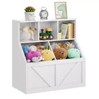 Libreria e contenitore per giocattoli per bambini, organizer per giocattoli per bambini, mobile contenitore per giocattoli con ripiano per giocattoli, libreria e contenitore per giocattoli per bambini piccoli
