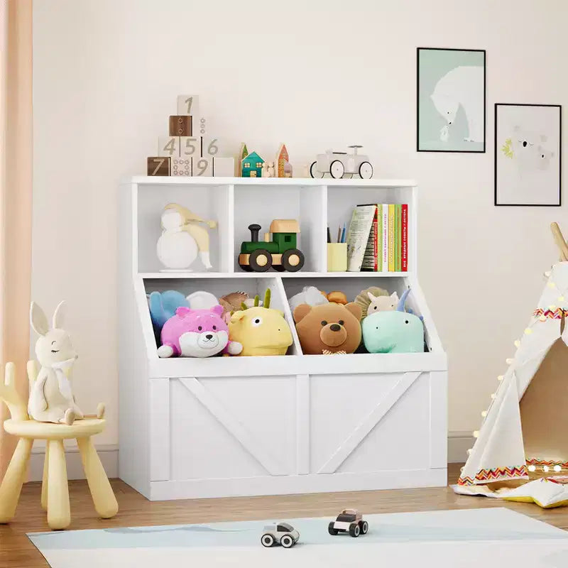 Libreria e contenitore per giocattoli per bambini, organizer per giocattoli per bambini, mobile contenitore per giocattoli con ripiano per giocattoli, libreria e contenitore per giocattoli per bambini piccoli