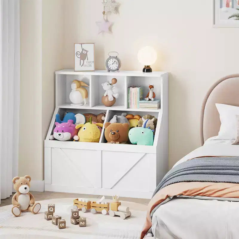 Libreria e contenitore per giocattoli per bambini, organizer per giocattoli per bambini, mobile contenitore per giocattoli con ripiano per giocattoli, libreria e contenitore per giocattoli per bambini piccoli