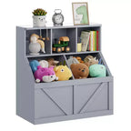Libreria e contenitore per giocattoli per bambini, organizer per giocattoli per bambini, mobile contenitore per giocattoli con ripiano per giocattoli, libreria e contenitore per giocattoli per bambini piccoli