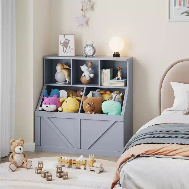 Libreria e contenitore per giocattoli per bambini, organizer per giocattoli per bambini, mobile contenitore per giocattoli con ripiano per giocattoli, libreria e contenitore per giocattoli per bambini piccoli