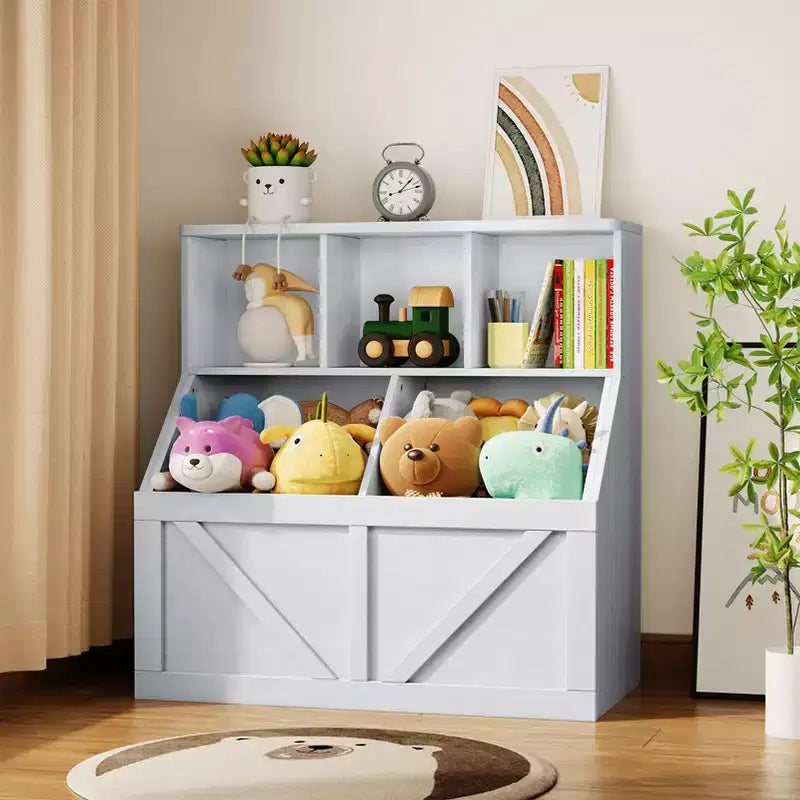 Libreria e contenitore per giocattoli per bambini, organizer per giocattoli per bambini, mobile contenitore per giocattoli con ripiano per giocattoli, libreria e contenitore per giocattoli per bambini piccoli
