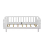 Letto a piattaforma singolo con sponde per bambine e bambini, robusto telaio in legno