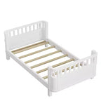 Letto a piattaforma singolo con sponde per bambine e bambini, robusto telaio in legno