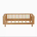 Letto a piattaforma singolo con sponde per bambine e bambini, robusto telaio in legno