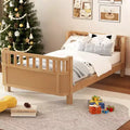 Whisen Twin Size Platform Bed with Rails for Girls and Boys, Sturdy Wooden Frame