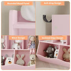 Libreria per bambini e mobiletto portagiochi multi-ripiano con organizer a cubo per ragazzi e ragazze, per cameretta, ingresso, scuola materna