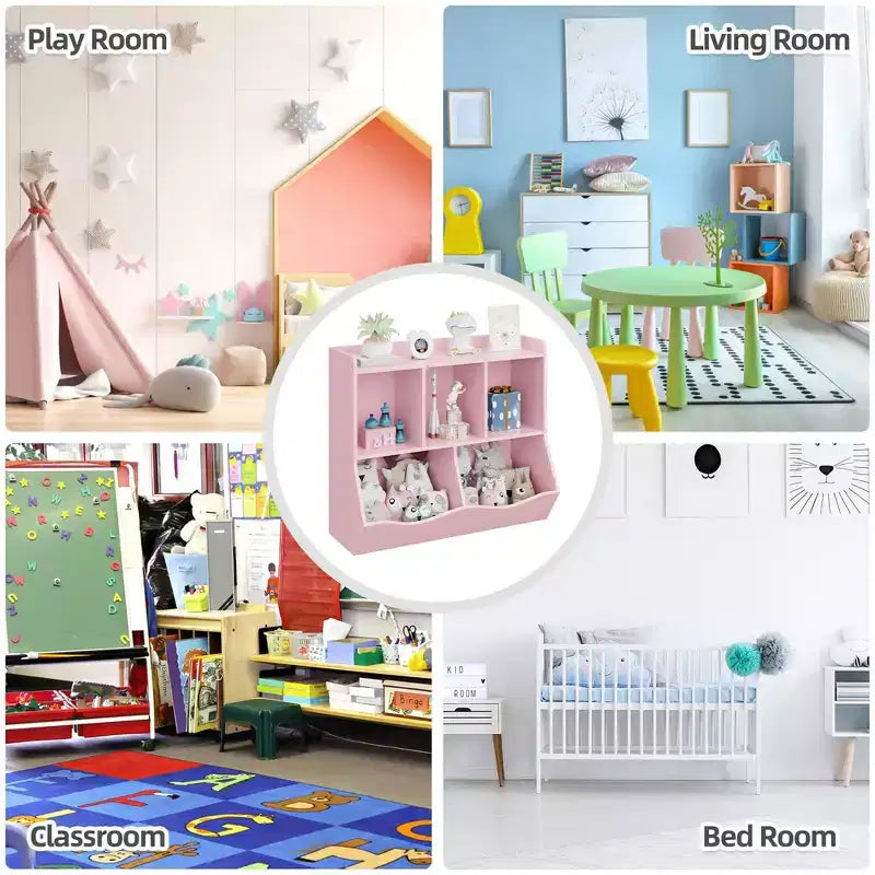 Libreria per bambini e mobiletto portagiochi multi-ripiano con organizer a cubo per ragazzi e ragazze, per cameretta, ingresso, scuola materna