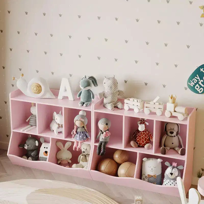 Libreria per bambini e mobiletto portagiochi multi-ripiano con organizer a cubo per ragazzi e ragazze, per cameretta, ingresso, scuola materna