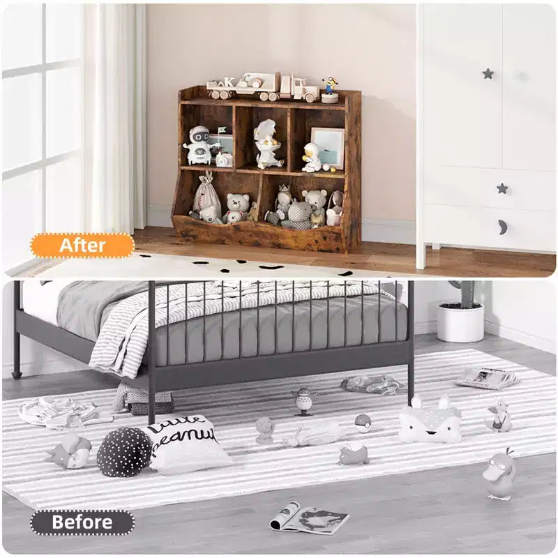 Libreria per bambini e mobiletto portagiochi multi-ripiano con organizer a cubo per ragazzi e ragazze, per cameretta, ingresso, scuola materna