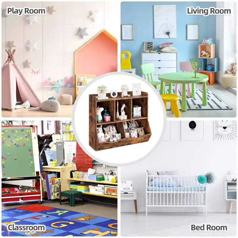 Libreria per bambini e mobiletto portagiochi multi-ripiano con organizer a cubo per ragazzi e ragazze, per cameretta, ingresso, scuola materna