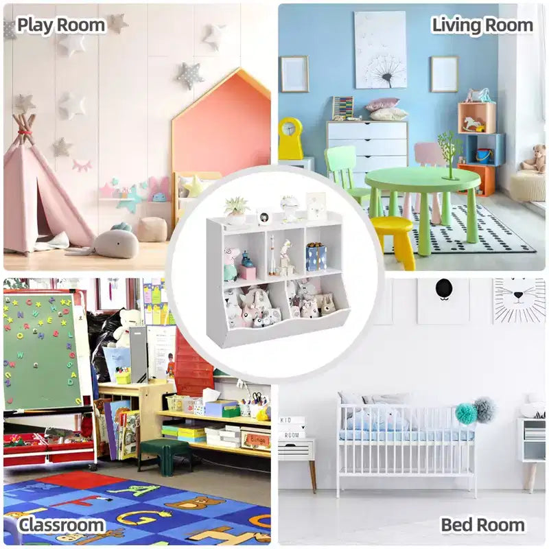 Libreria per bambini e mobiletto portagiochi multi-ripiano con organizer a cubo per ragazzi e ragazze, per cameretta, ingresso, scuola materna