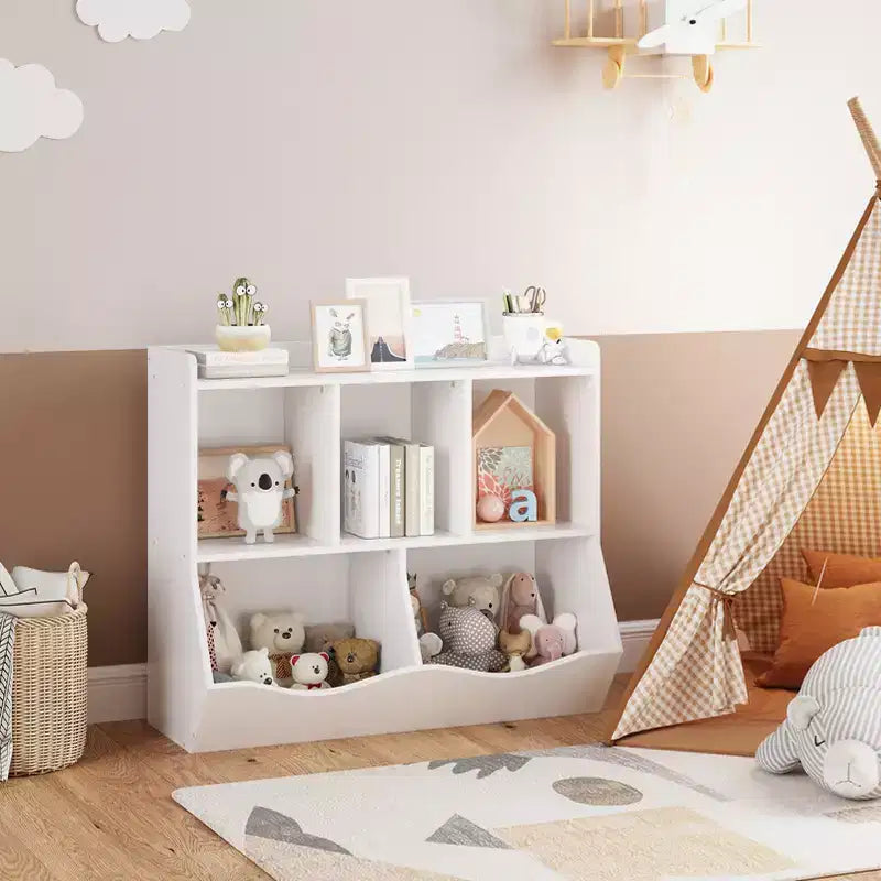 Libreria per bambini e mobiletto portagiochi multi-ripiano con organizer a cubo per ragazzi e ragazze, per cameretta, ingresso, scuola materna
