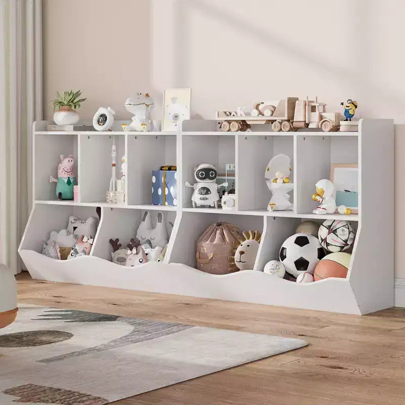 Libreria per bambini e mobiletto portagiochi multi-ripiano con organizer a cubo per ragazzi e ragazze, per cameretta, ingresso, scuola materna