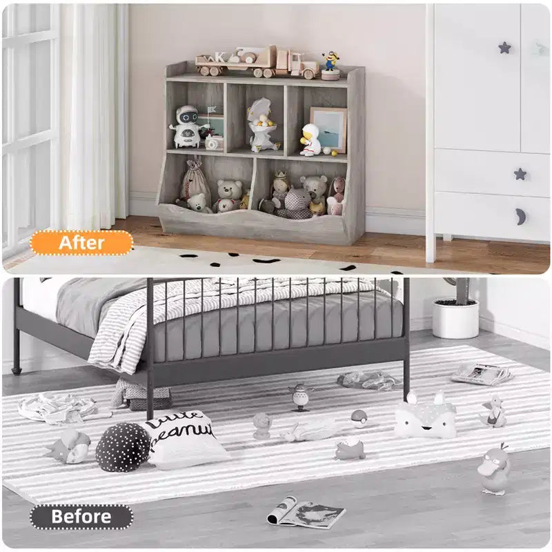 Libreria per bambini e mobiletto portagiochi multi-ripiano con organizer a cubo per ragazzi e ragazze, per cameretta, ingresso, scuola materna