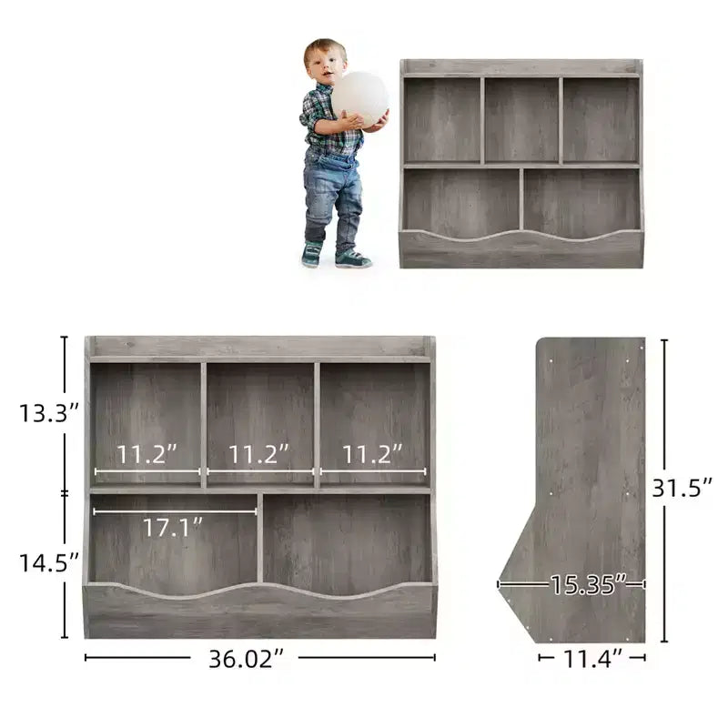 Libreria per bambini e mobiletto portagiochi multi-ripiano con organizer a cubo per ragazzi e ragazze, per cameretta, ingresso, scuola materna