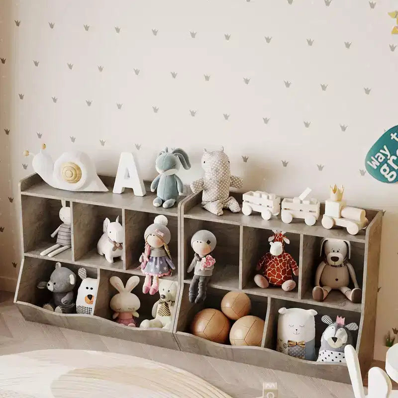Libreria per bambini e mobiletto portagiochi multi-ripiano con organizer a cubo per ragazzi e ragazze, per cameretta, ingresso, scuola materna