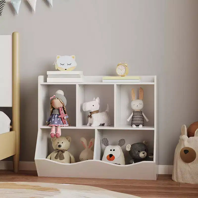 Libreria per bambini e mobiletto portagiochi multi-ripiano con organizer a cubo per ragazzi e ragazze, per cameretta, ingresso, scuola materna