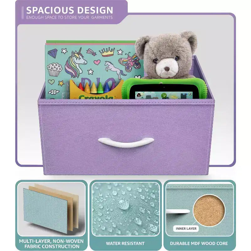 Cassettiera a 9 Cassetti - Unità Contenitore con Struttura in Acciaio, Piano in Legno, Cassetti in Tessuto - per Camera da Letto, Armadio, Ufficio e altro ancora